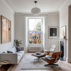 Quarto Art Deco Stained Glass Privacy Window Film