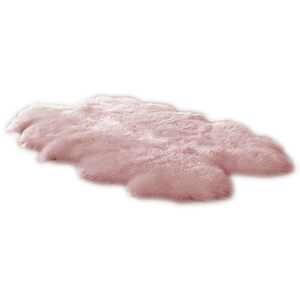 Livingandhome Irregular Shaped Shaggy Area Rug - Pink by Livingandhome