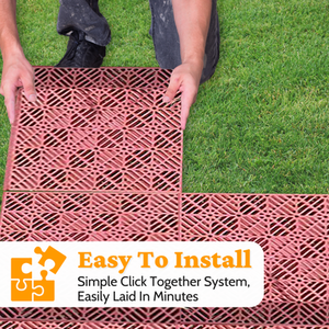 5pc Terracotta Garden Tile Set - Terracotta by Garden Mile