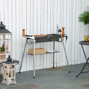 Outsunny Charcoal BBQ Grill Portable - Black by Outsunny