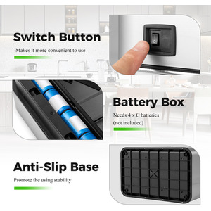 Slim Kitchen Trash Can - Silver by Costway