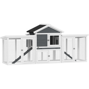 PawHut Wooden Chicken Coop - Grey by PawHut