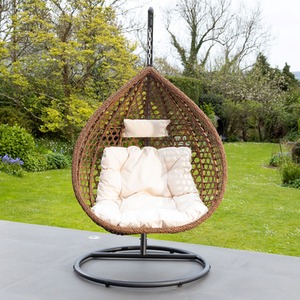 Henley Single Swing Egg Pod Chair - Cream - Cream by Artemis Home