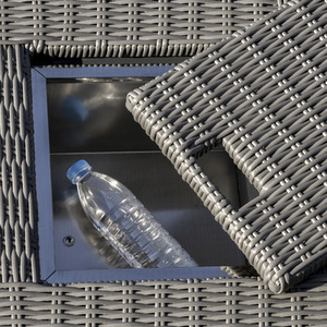 Outsunny Outdoor Rattan Lounge with Coffee Table Set - Grey by Outsunny