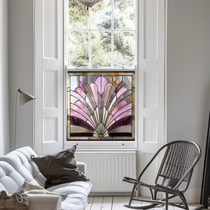 Zungri Art Deco Stained Glass Privacy Window Film - Pink / 55cm by Creative Printing Solutions