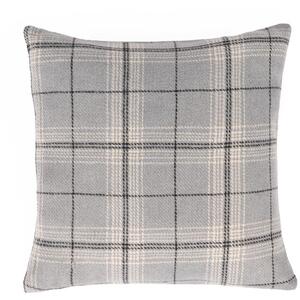 Pack Of Woven Check Cushion Covers - Grey / 2 by OHS