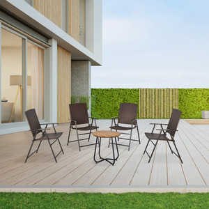 Outsunny 4 pcs Rattan Chairs - Brown by Outsunny