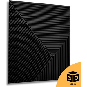 3D Wall Panels (50x50 cm) PVC Cladding Panel in Chevron Line Design by NOVECRAFTO