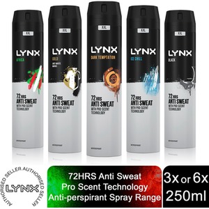 Lynx XXL 72-Hour Sweat Protection Anti-Perspirant Deodorant, 3 or 6 Pack, 250ml - Brown / 12cm by Lynx
