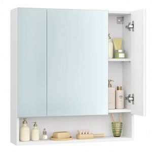 VASAGLE Bathroom Mirror Cabinet - White by VASAGLE