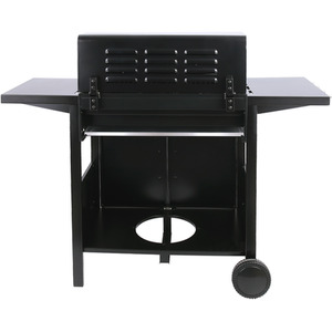 Outdoor Gas BBQ Grill Trolley With Side Shelf - Black / 130cm by Livingandhome