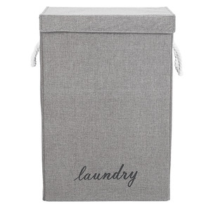 Foldable Laundry Basket with Rope Handles - Grey by lifeideas