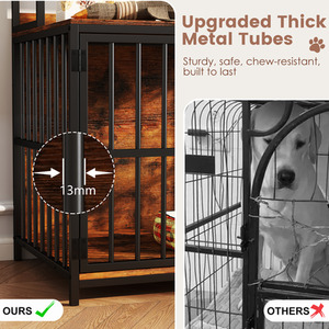 Chew-Resistant Dog Cage - Brown by Costway