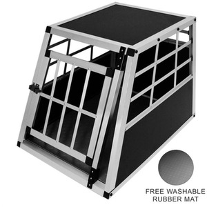 Car Pet Crate - Small Single Door - Black & Silver by Monstershop
