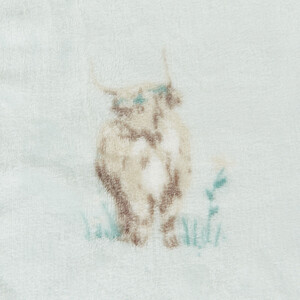 Highland Cow Printed Fleece Throw - Blue by My Home