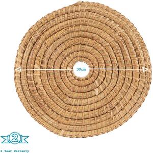 30cm Round Woven Palm Leaf Placemats Pack of 6 - Brown by Argon Tableware