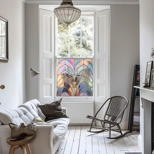 Tito Art Deco Stained Glass Privacy Window Film by Creative Printing Solutions