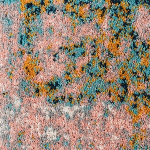 Blue Ochre Bold Distressed Abstract Shaggy Living Area Rug - Multicolour / 230cm by The Rug House