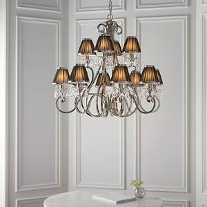 Oksana 12 Light Multi Arm Chandelier Polished Nickel Plate Finish, E14