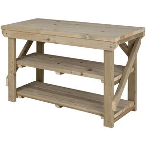 IndoorOutdoor Wooden Workbench With Double Shelf by Arbor Garden Solutions