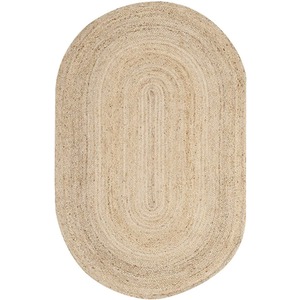 Hand Braided Jute Oval Rug - Brown / 60cm / 90cm