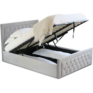 Mia Ottoman Bed - Grey / Double