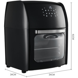 12L Air Fryer with Rotating Rotisserie Basket - Black / 41cm by Livingandhome