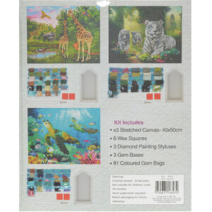 Pack of 3 Diamond Painting Animal Canvas by artstudio