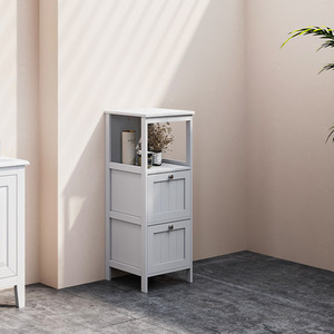 Compact Wooden Bathroom Cabinet with Drawers by Livingandhome
