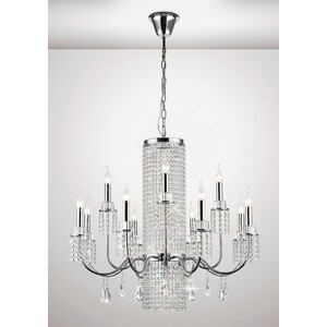 Emily Ceiling Pendant Chandelier 84 Light Polished Chrome, Crystal - Polished Chrome