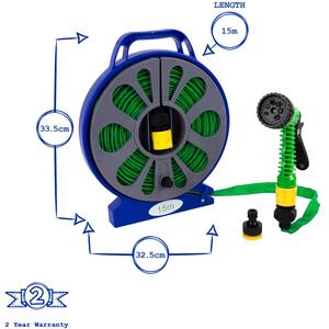 Flat Hose with Spray Gun - 15m - Green by Green Blade
