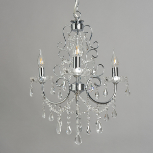Madonna 3 Light Dual Mount Chandelier with Bulbs - Chrome by Litecraft