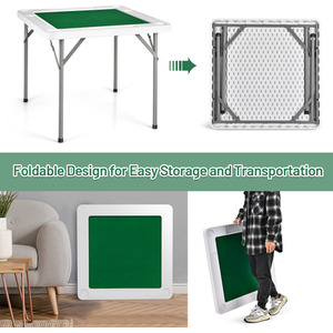 Folding Mahjong Table - Green by Costway