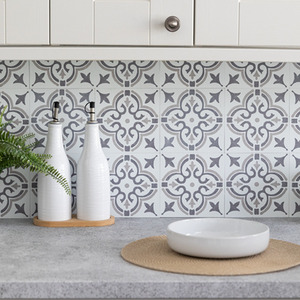 Jamila Grey Self-Adhesive Wall Tiles (6 Tiles) - Grey by d-c-fix