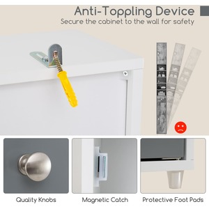 Freestanding Bathroom Cabinet - White by Costway