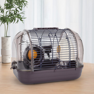 Portable Hamster Cage with Essential Living Facilities - Brown by Livingandhome