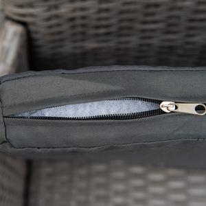 Outsunny 4PC Rattan Chair Patio Sofa Chairs Set - Grey / Metal Polyester Polyethylene by Outsunny