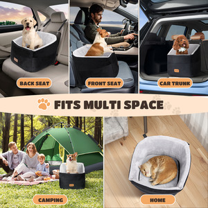 Dog Car Seat, Soft Velvet Dog Booster Seats with Thick Cushion - Black by Nobleza