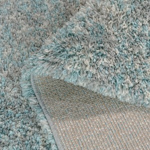 Duck Egg Blue Grey Mottled Shaggy Area Rug by The Rug House