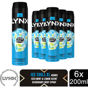 Lynx XL 48-Hour Odour Protection Body Spray Deodorant, 3 or 6 Pack, 200ml - Blue / 6 by Lynx