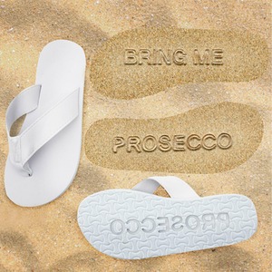 Bring Me Prosecco Sand Imprint Flip Flops by Flo Fashion
