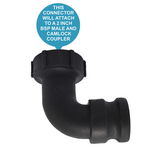 Camlock Adapter (2 inch) x BSP Female (2 Inch) 90-degree elbow - Black by DNA PACKAGING LTD