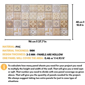 3D Wall Panels (96x48 cm) PVC Cladding Panel Mediterranean Pattern by NOVECRAFTO