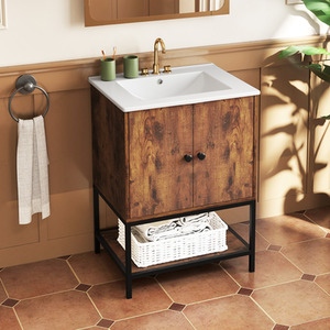 Bathroom Vanity Unit with Basin - Brown by GAINOOM