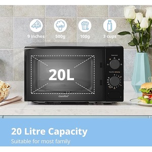 700W 20L Countertop Microwave Oven with Dual Knob by Comfee