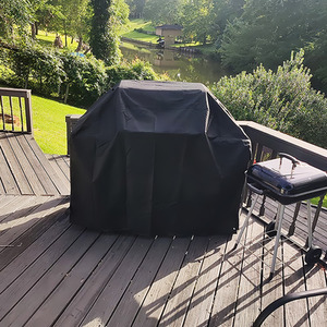 Waterproof Grill Cover for Outdoor Patios - Black / Large by Garden Sanctuary