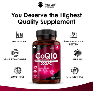 CoQ10 Supplement Ubiquinone Coenzyme Q10 Capsules - CoQ10 by New Leaf Products