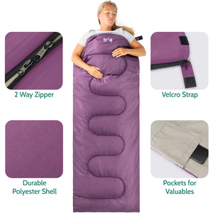Single 200 GSM Envelope Sleeping Bag - Purple by Trail