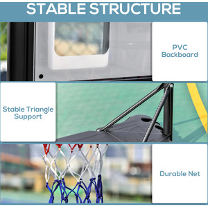 HOMCOM 1.55-2.1m Basketball Hoop Stand with Fillable Base and Wheels - Black by HOMCOM