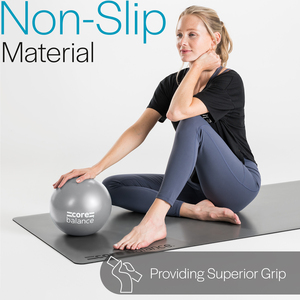 Soft Pilates Ball Anti Burst with Inflation Tube - Grey by Core Balance
